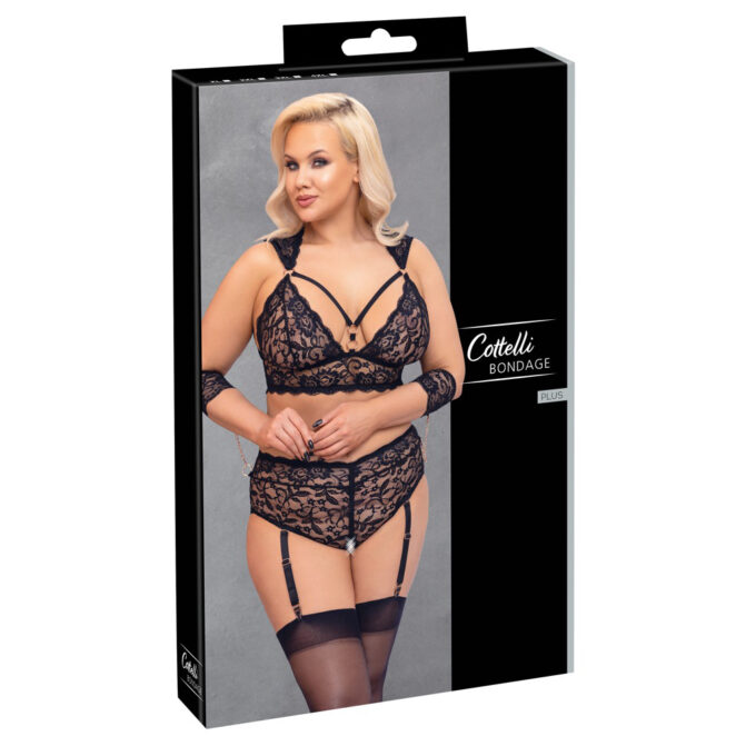 C.C. Curves-Set Zwart Met Kant