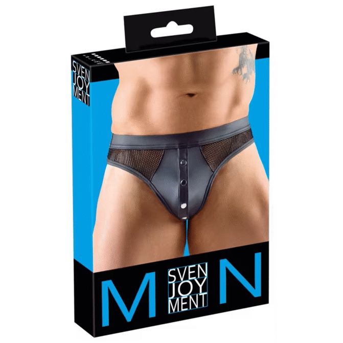 Svenj.-Slip Wetlook Zwart