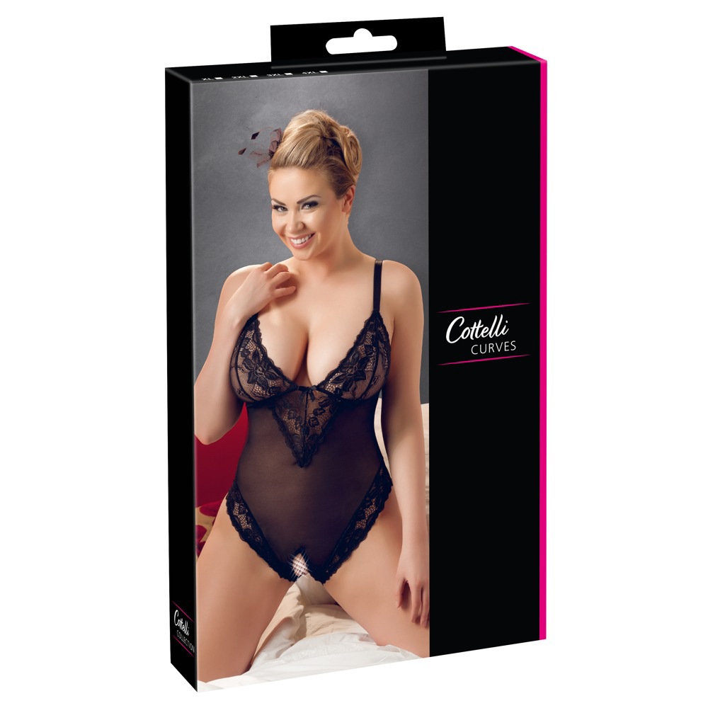 C.C. Curves-Body Met Open Kruis - Zwart