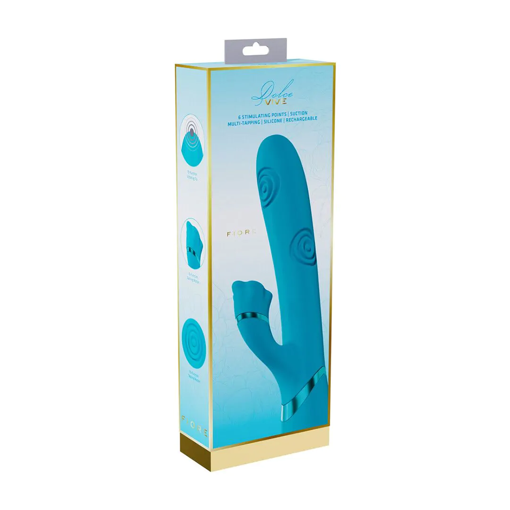 Vive-Fiore - G-Spot Air Wave Vibrating and Tapping Flared Clitoral Stimulator - Blue