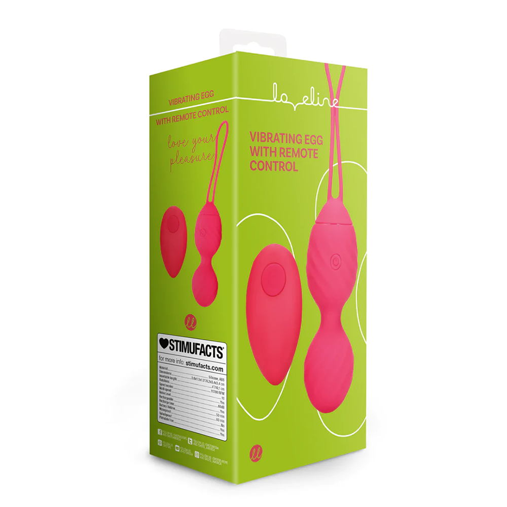 Loveline-Vibrerend ei met afstandsbediening - Strawberry Red