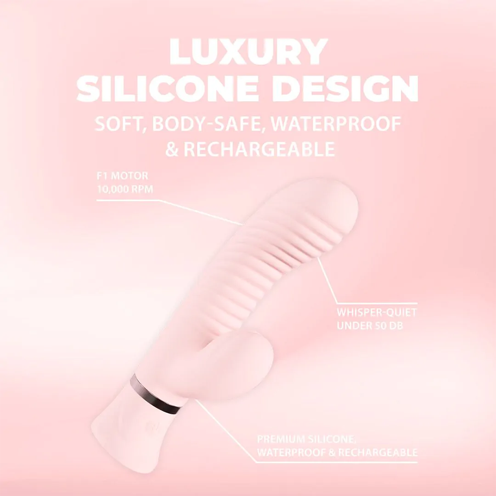 Loveline-Divine-Mystique - Ribbed Rabbit Vibrator - Roze