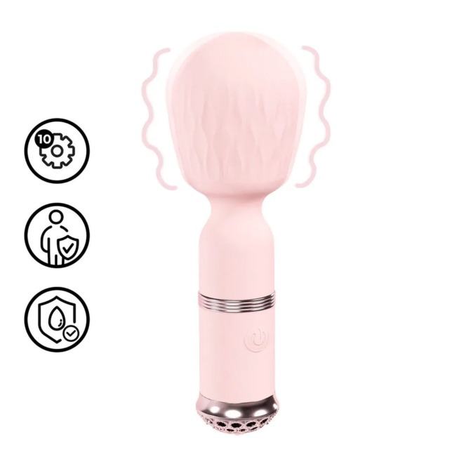 Loveline-Velours - Mini-Wand Vibrator - Roze
