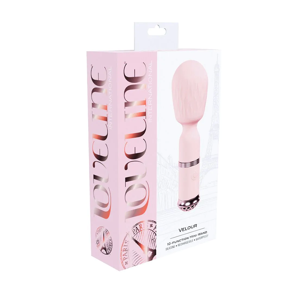 Loveline-Velours - Mini-Wand Vibrator - Roze
