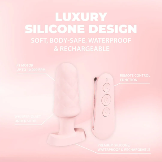 Loveline-Velvet - Vibrerende Plug met Afstandsbediening - Roze