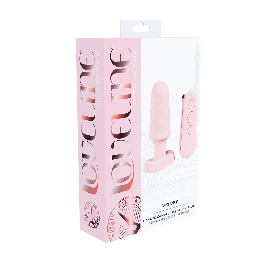 Loveline-Velvet - Vibrerende Plug met Afstandsbediening - Roze