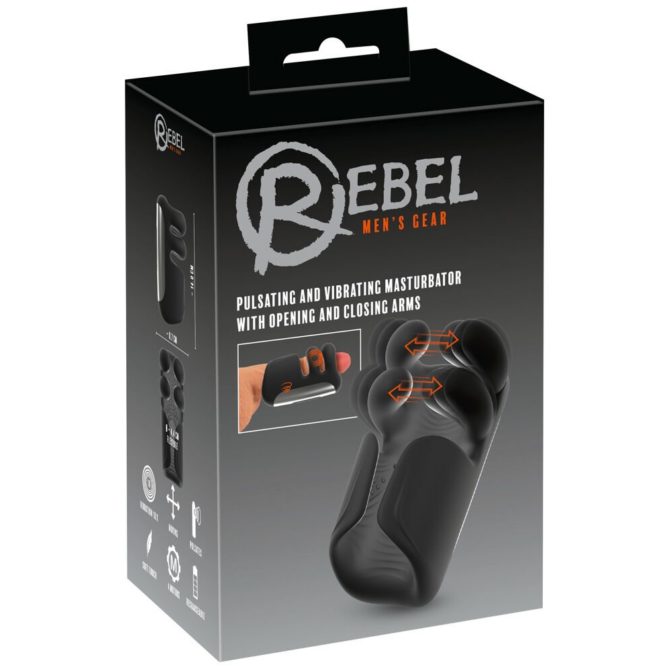 Rebel-Pulsating & Vibrating Masturbator With Opening & Closing Arms
