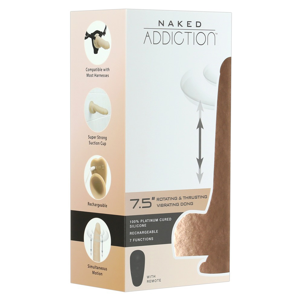 Naked Addiction-7,5“ Rotating & Thrusting Vibrating Dong