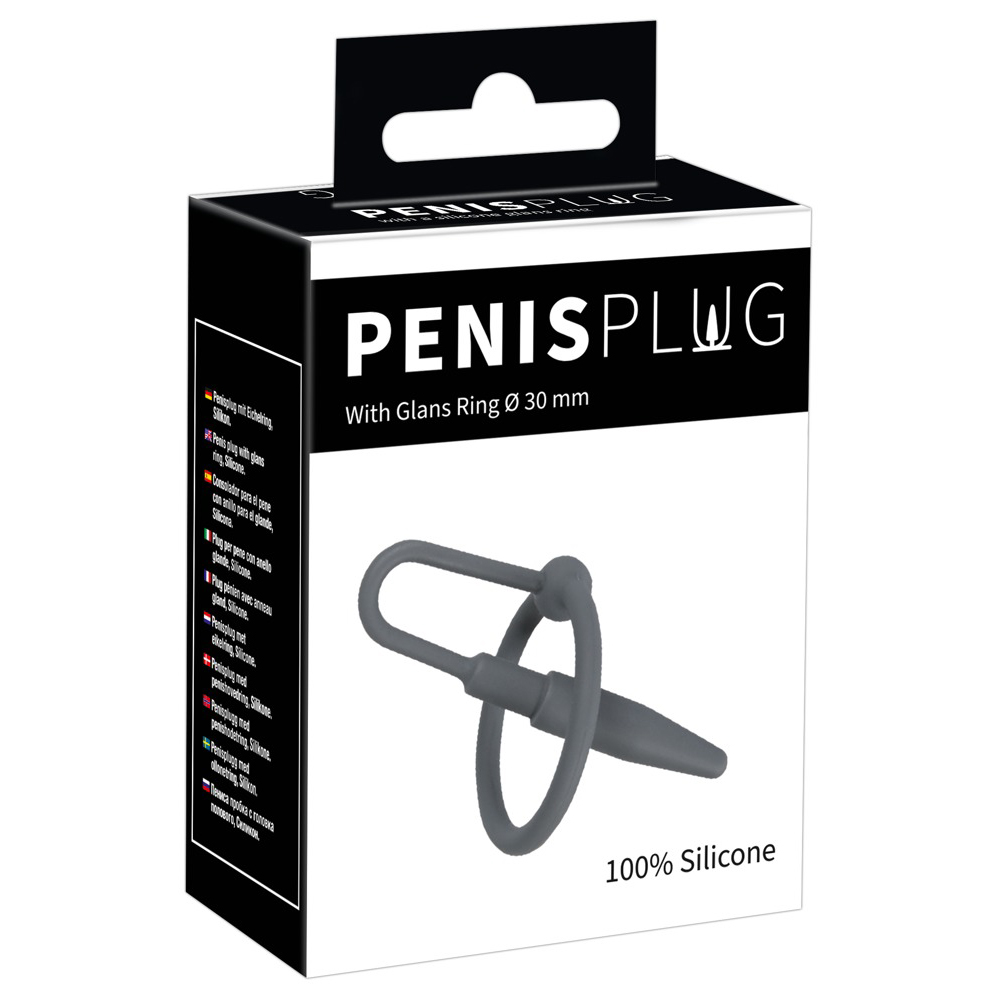 Penisplug-Plug Met Silicone Eikelring Zwart