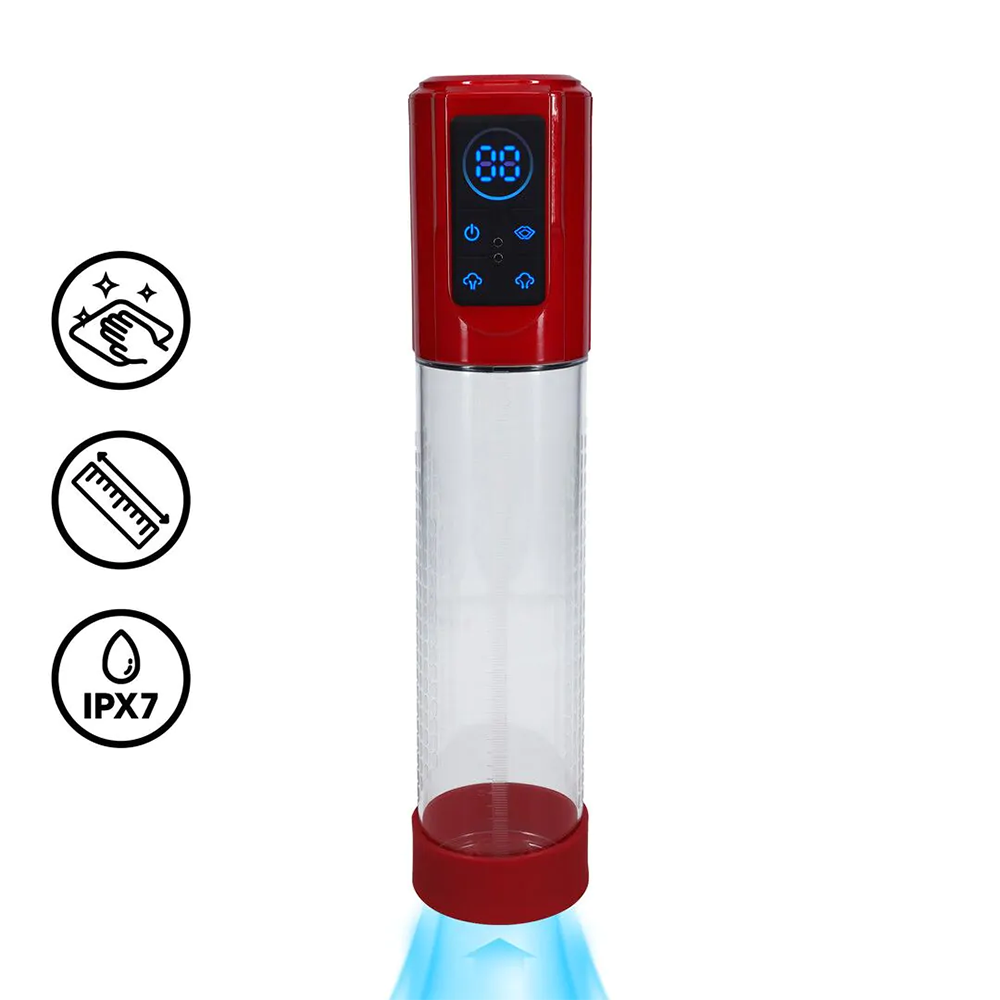 Pumped-MegaLift - Automatische Waterdichte Penispomp - Metallic Rood