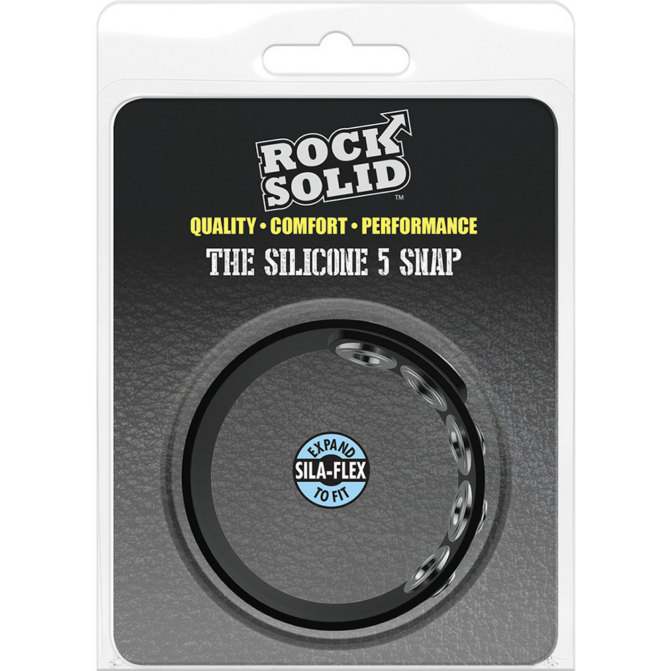 Rock Solid-The Silicone 5 Snap - Cockring