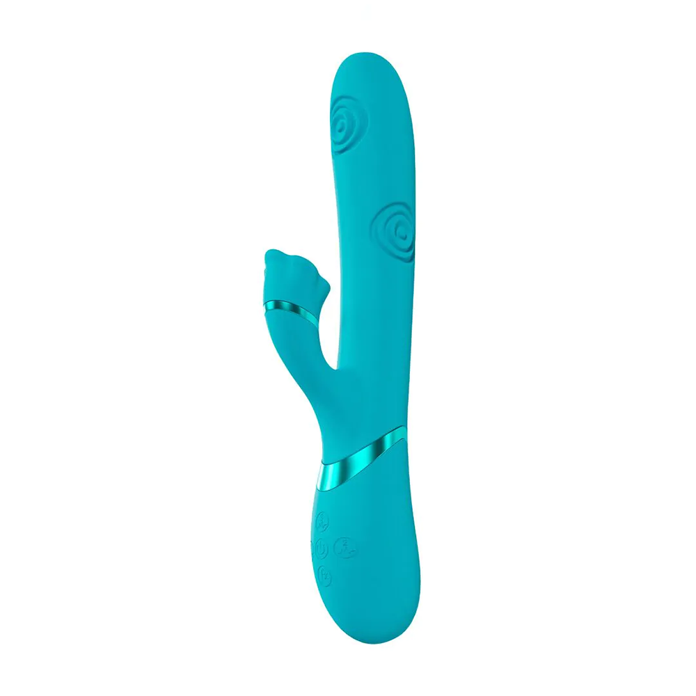 Vive-Fiore - G-Spot Air Wave Vibrating and Tapping Flared Clitoral Stimulator - Blue