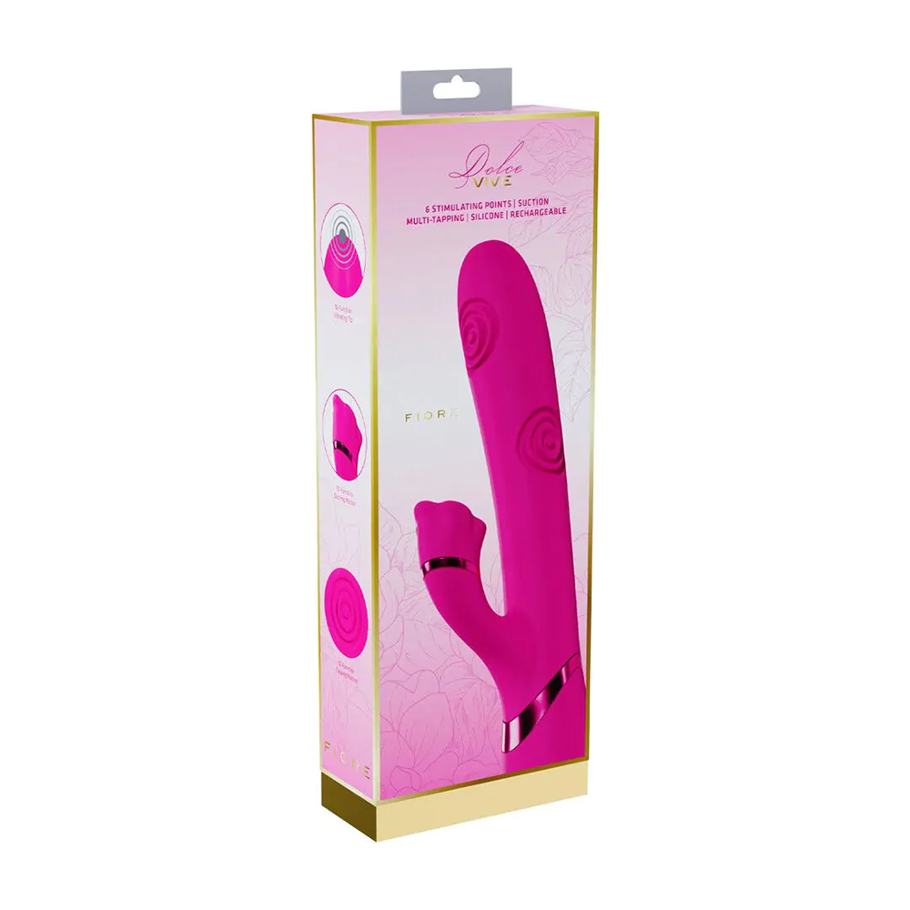 Vive-Fiore - G-Spot Air Wave Vibrating and Tapping Flared Clitoral Stimulator - Pink