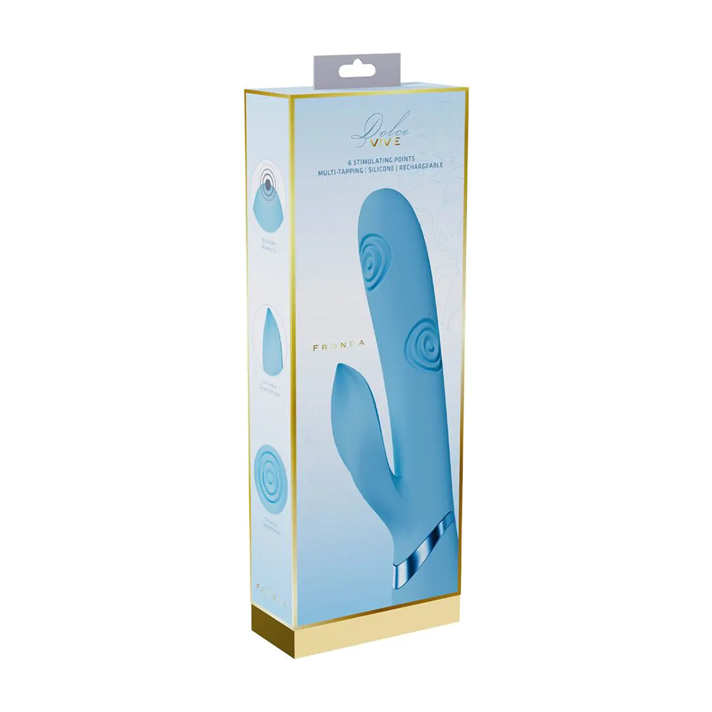 Vive-Fronda - G-Spot Vibrating and Tapping Leaf Clitoral Stimulator - Blue